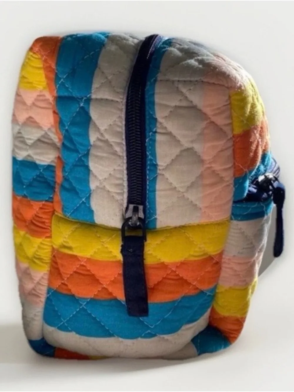 Dabney Lee Large Striped Quilted Cosmetic bag-Roomy, perfect for travel or gym!